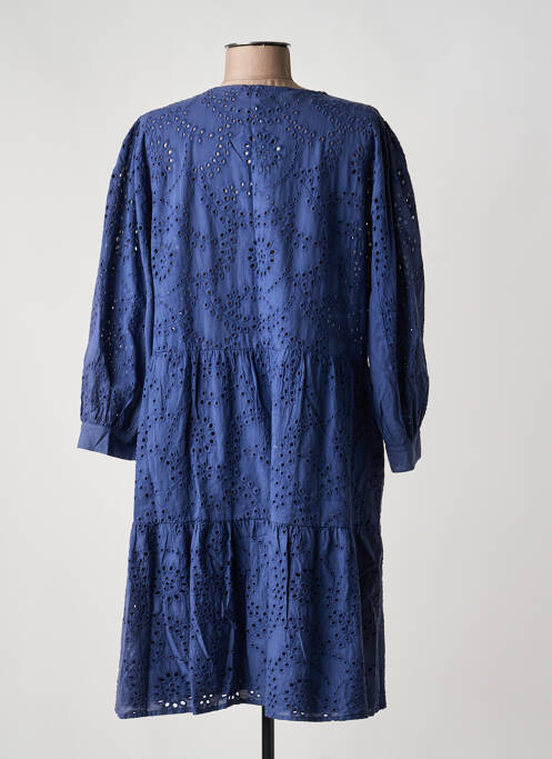 Robe mi-longue manches 3/4 manches 3/4 bleu LA FEE MARABOUTEE femme