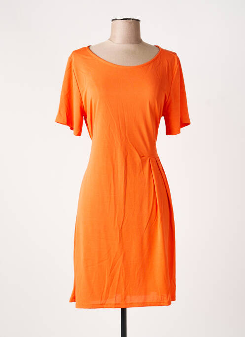 Robe mi-longue manches courtes manches courtes orange PAKO LITTO femme