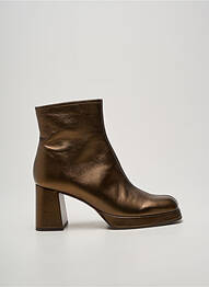 Bottines/boots tissage satiné talon de 7 à 9cm marron CHIE MIHARA femme