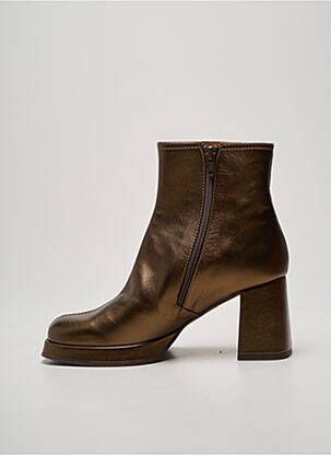 Bottines/boots tissage satiné talon de 7 à 9cm marron CHIE MIHARA femme