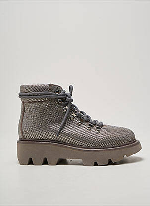 Bottines/boots tissage satiné talon de 4 à 6cm argent LOLA CRUZ femme