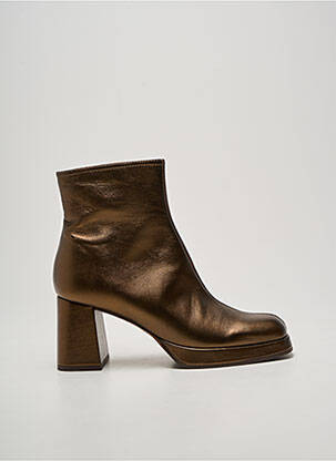 Bottines/boots tissage satiné talon de 7 à 9cm marron CHIE MIHARA femme