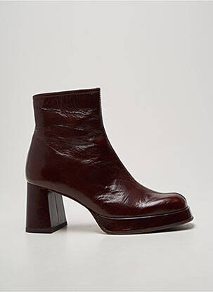 Bottines/boots tissage satiné talon de 7 à 9cm marron CHIE MIHARA femme