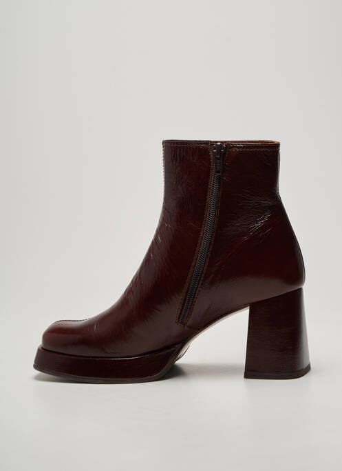 Bottines/boots tissage satiné talon de 7 à 9cm marron CHIE MIHARA femme