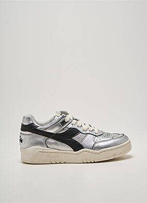 Baskets tissage satiné talon plat jusqu'à 3cm argent DIADORA femme