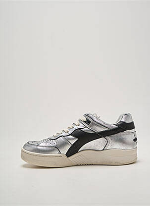 Baskets tissage satiné talon plat jusqu'à 3cm argent DIADORA femme