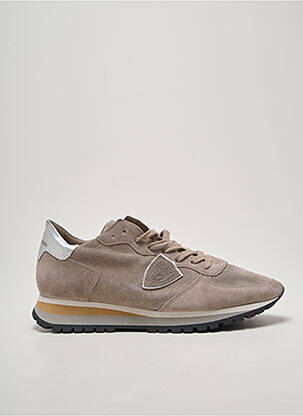 Baskets semelle amovible talon plat jusqu'à 3cm gris PHILIPPE MODEL femme