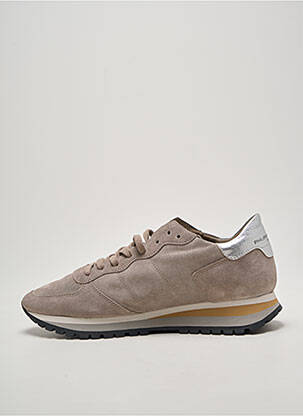 Baskets semelle amovible talon plat jusqu'à 3cm gris PHILIPPE MODEL femme