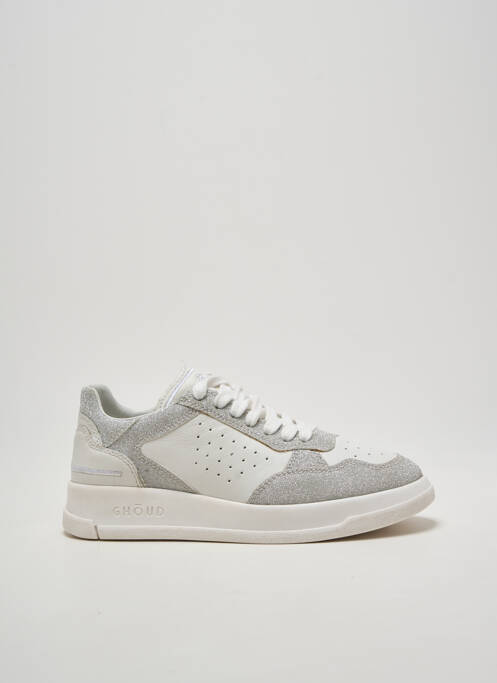 Baskets tissage tissage pailleté talon plat jusqu'à 3cm argent GHOUD femme