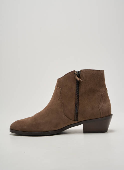 Bottines/boots cubain talon de 4 à 6cm marron ANONYMOUS femme