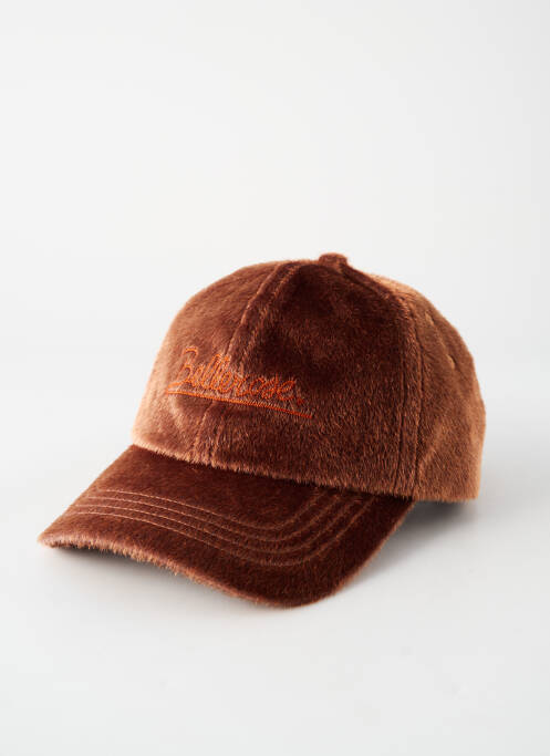 Casquette effet matière satinée marron BELLEROSE femme