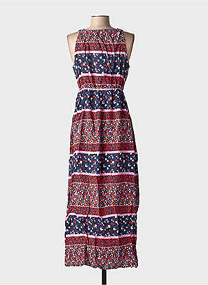 Robe longue imprimé fantaisie sans manche rouge C'FLO femme