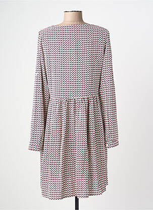Robe mi-longue imprimé fantaisie manches longues rose VIC VIA femme