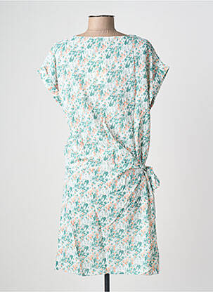 Robe mi-longue imprimé fantaisie manches courtes blanc VIC VIA femme
