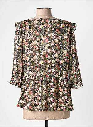 Top col v manches 3/4 noir BY ONE femme