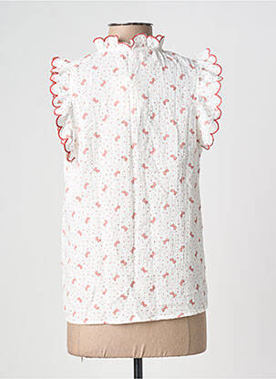 Chemisier manches courtes manches courtes blanc KILKY femme