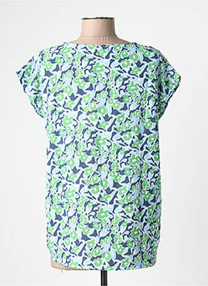 Top imprimé fantaisie manches courtes vert BY ONE femme