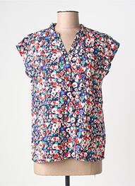 Top imprimé fantaisie manches courtes bleu BY ONE femme