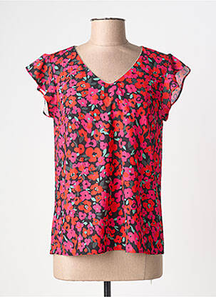 Top imprimé fantaisie manches courtes rouge MAELLE femme