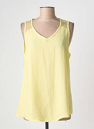 Top tissage crêpe sans manche jaune Z-ONE femme