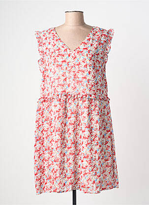 Robe courte manches courtes manches courtes rouge LILI & LALA femme