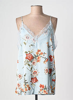 Top imprimé fantaisie fines bretelles bleu JS MILLENIUM femme