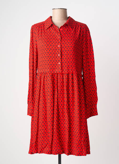 Robe courte coupe évasée manches longues rouge GRACE & MILA femme