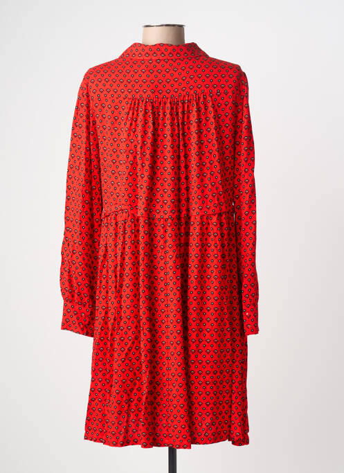 Robe courte coupe évasée manches longues rouge GRACE & MILA femme