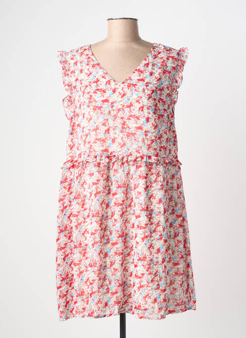 Robe courte manches courtes manches courtes rouge LILI & LALA femme