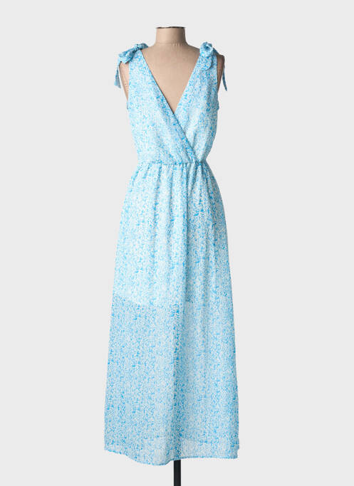 Robe longue manches longues manches longues bleu BY ONE femme