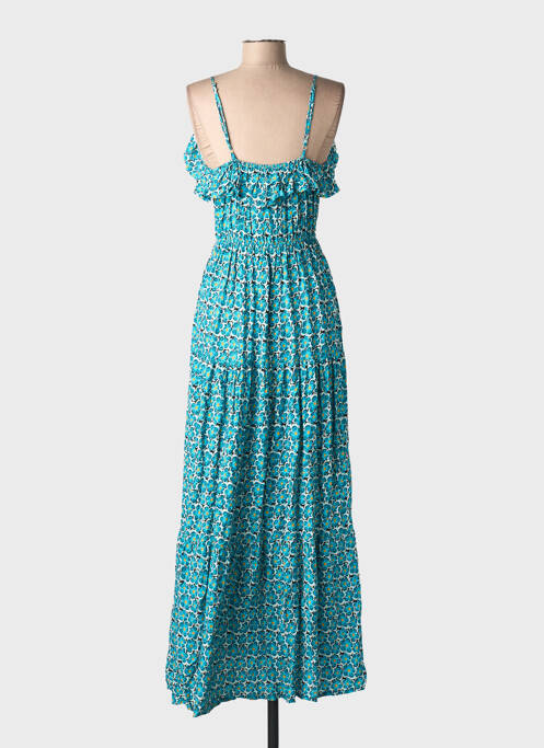 Robe longue imprimé fantaisie fines bretelles bleu C'FLO femme