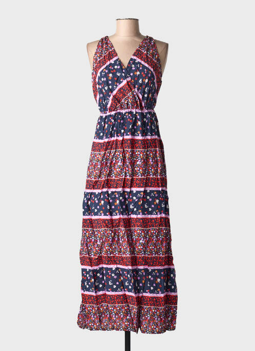 Robe longue imprimé fantaisie sans manche rouge C'FLO femme