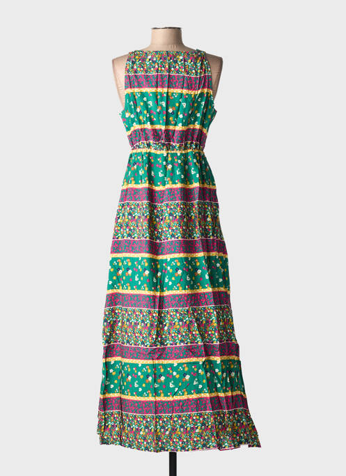 Robe longue imprimé fantaisie sans manche vert C'FLO femme