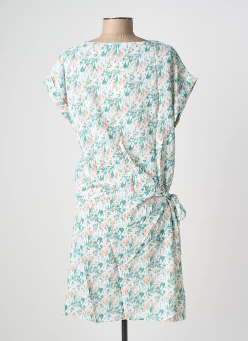 Robe mi-longue imprimé fantaisie manches courtes blanc VIC VIA femme