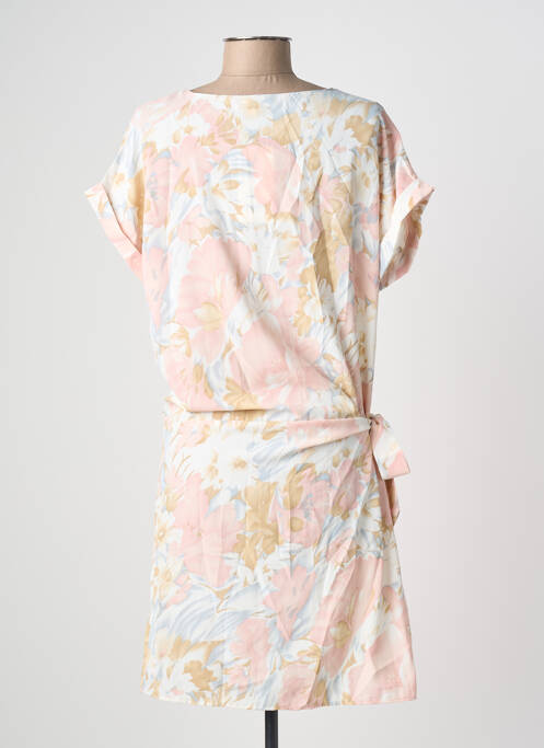 Robe mi-longue imprimé fantaisie manches courtes blanc VIC VIA femme