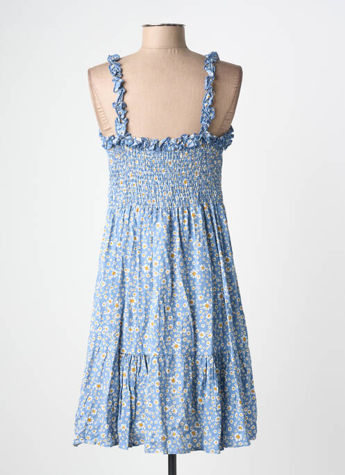 Robe mi-longue imprimé fleurs sans manche bleu C'FLO femme
