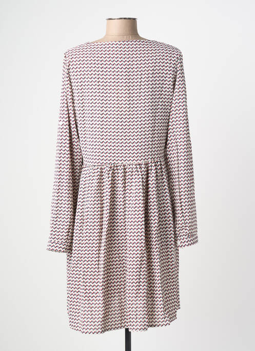 Robe mi-longue imprimé fantaisie manches longues rose VIC VIA femme