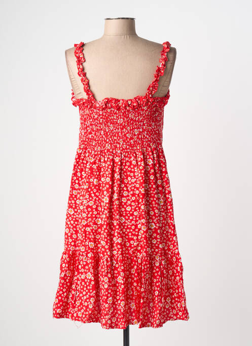 Robe mi-longue imprimé fleurs sans manche rouge C'FLO femme