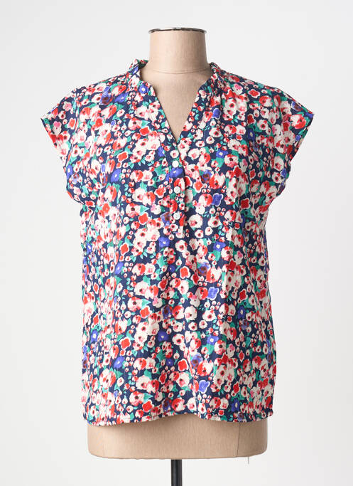 Top imprimé fantaisie manches courtes bleu BY ONE femme