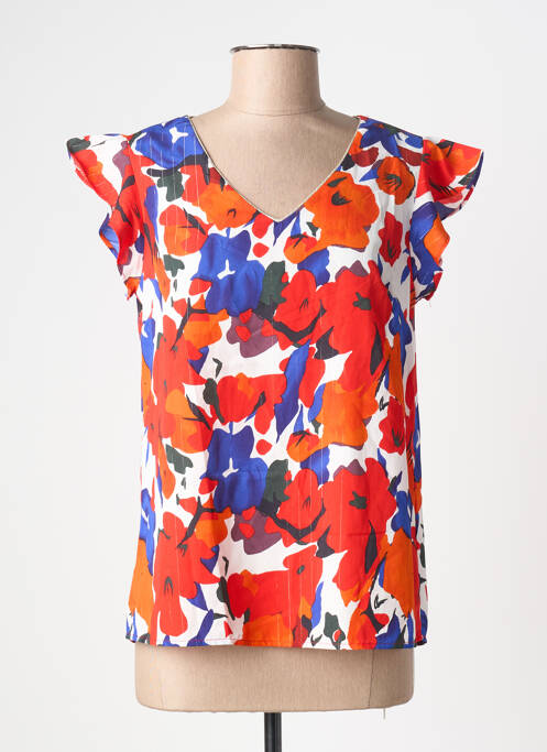 Top imprimé fantaisie manches courtes rouge MAELLE femme