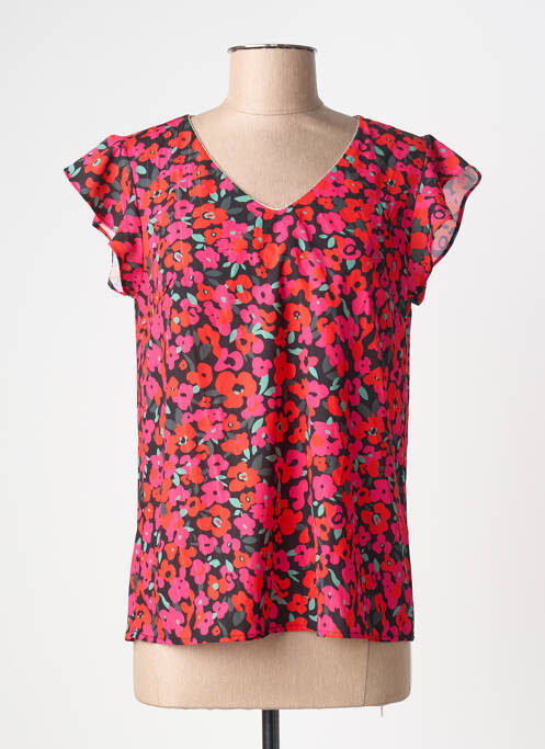 Top imprimé fantaisie manches courtes rouge MAELLE femme