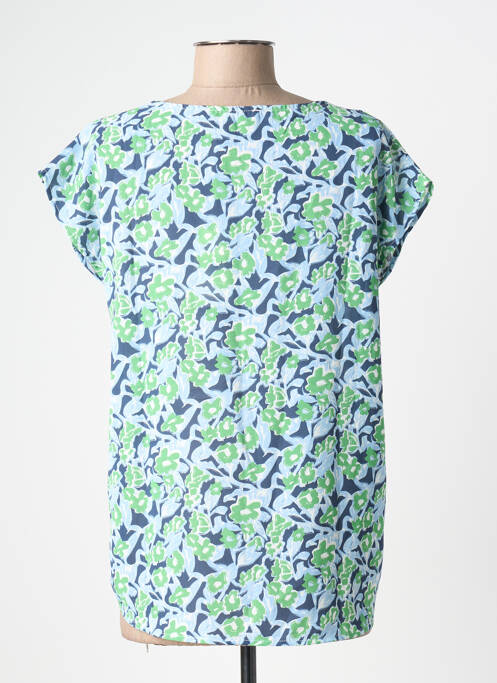 Top imprimé fantaisie manches courtes vert BY ONE femme