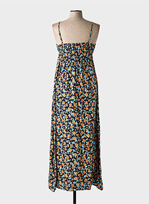Robe longue imprimé fantaisie fines bretelles bleu C'FLO femme