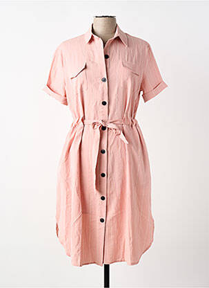 Robe courte manches courtes manches courtes rose ELLI WHITE femme