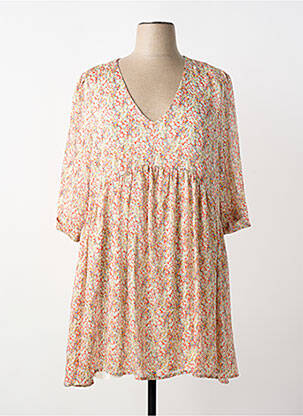 Robe courte manches longues manches longues rouge BY ONE femme