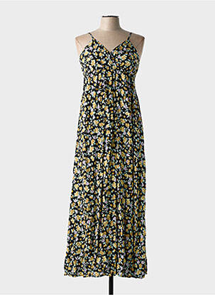 Robe longue imprimé fantaisie fines bretelles noir C'FLO femme