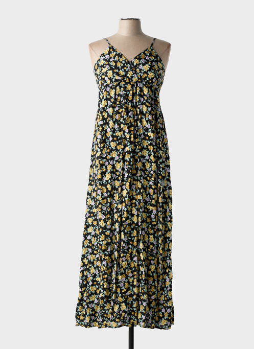 Robe longue imprimé fantaisie fines bretelles noir C'FLO femme