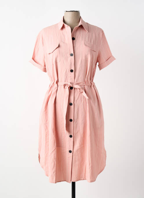 Robe courte manches courtes manches courtes rose ELLI WHITE femme