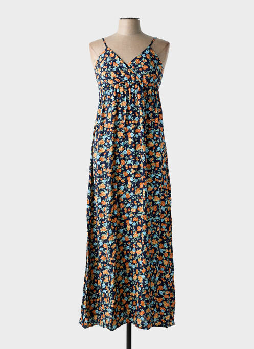 Robe longue imprimé fantaisie fines bretelles bleu C'FLO femme