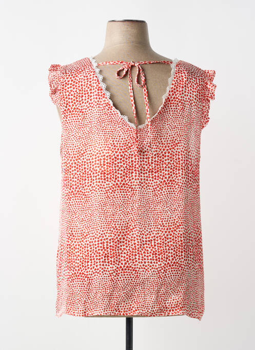 Top imprimé fantaisie sans manche rouge MAELLE femme